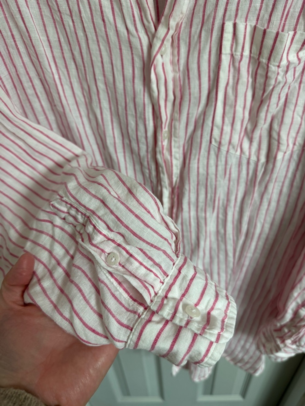 Frank + Eileen Linen Mackenzie Pink + White - Picture 6 of 9